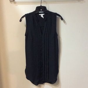 Black chiffon tunic blouse